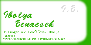 ibolya benacsek business card